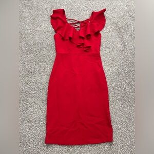 Red Ruffle Strappy Dress